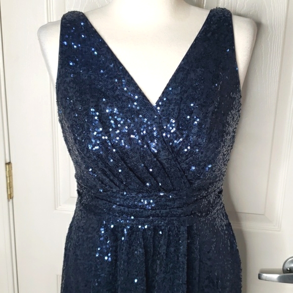 david's bridal blue sequin dress Blue sequin dress BNWT David's Bridal S (4-6)